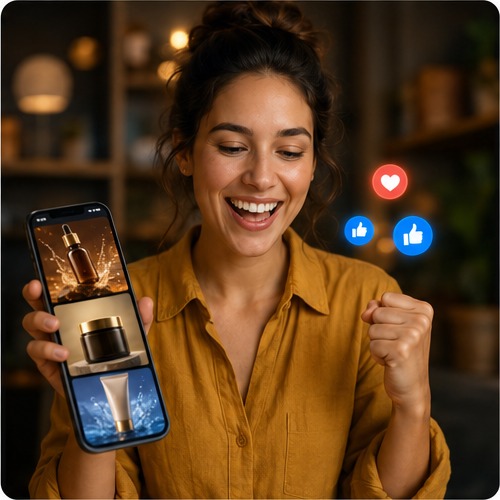 Small business owner receiving PersonaX AI ads